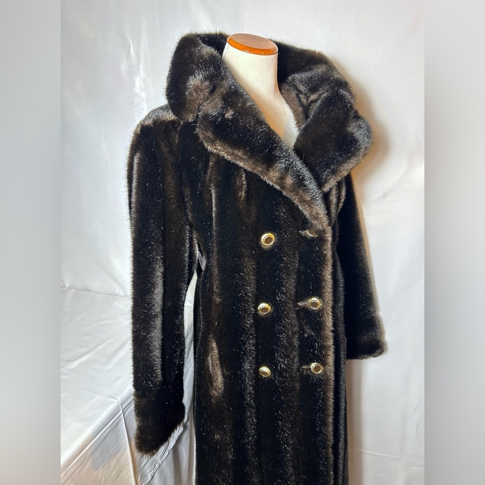 Elegant Andrews Faux Fur Mink Coat by Grandella ladies Large (14)